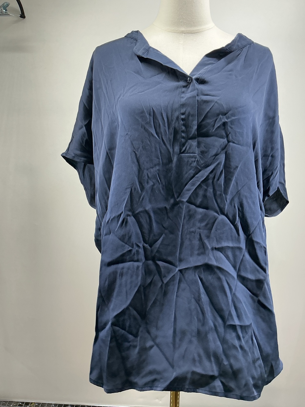 Washable Stretch Silk Dolman Sleeve Blouse